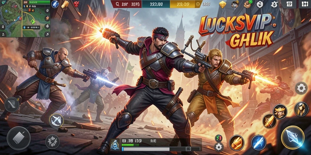 Gameplay seru LUCKSVIP dengan pertarungan intens.