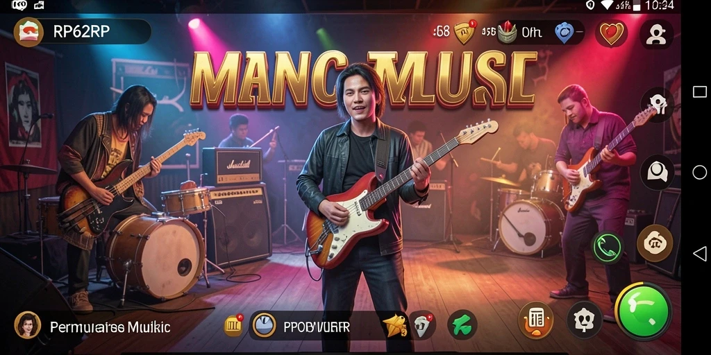 Tampilan gameplay menampilkan interaksi musik yang menarik.