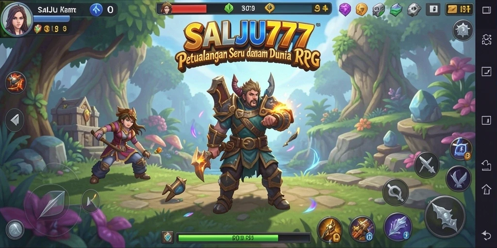 Screenshot dari gameplay SALJU777 yang menampilkan aksi pertempuran seru.