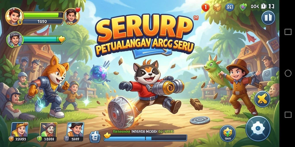 Screenshot SERURP menunjukkan aksi seru gameplay Arcade.